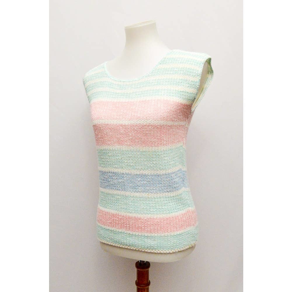 Vintage Separate Scene womens blouse sweater pastel M 80s